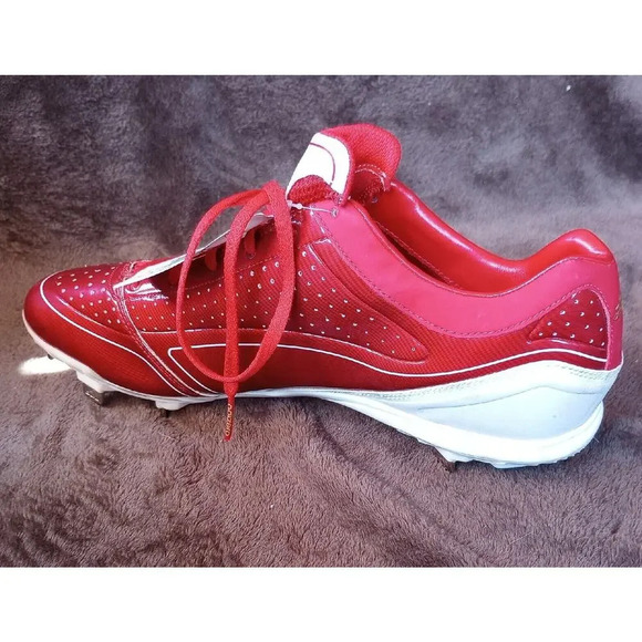 Adidas Cleat adizero Diamond Kin Metal Baseball Shoe Red White Mens Size 12 New - Picture 3 of 10